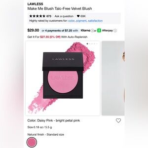 LAWLESS Daisy Pink Blush New